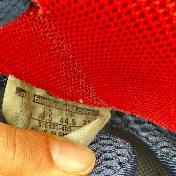 Nike Air Foamposite One Prm Men Size 10.5 575420-400 White Navy Blue Red Shoes - Picture 10 of 11